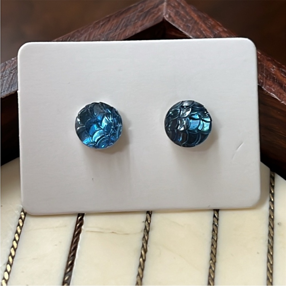 Bright Blue Stud Earrings